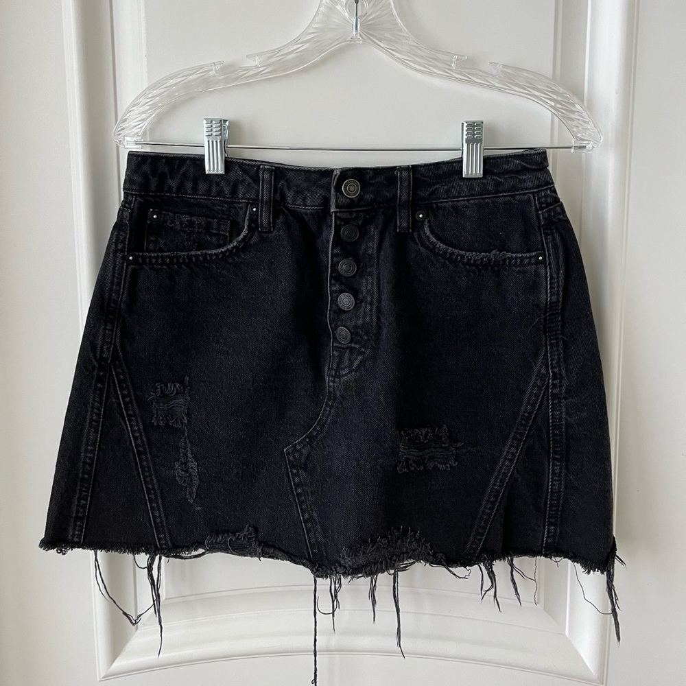 Free People We The Free black denim skirt